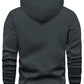 Men's Casual Spring Autumn Regular Fit Long Sleeve Pocket Hoodie Solid Color Basic Style Sweatshirt Outerwear