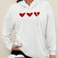 MOOSTA Plus Size Women Heart Print Hooded Sweatshirt