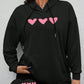 MOOSTA Plus Size Women Heart Print Hooded Sweatshirt