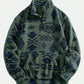 Men's Vintage Totem Print Half-Zip Stand Collar Long Sleeve Sweatshirt