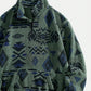 Men's Vintage Totem Print Half-Zip Stand Collar Long Sleeve Sweatshirt