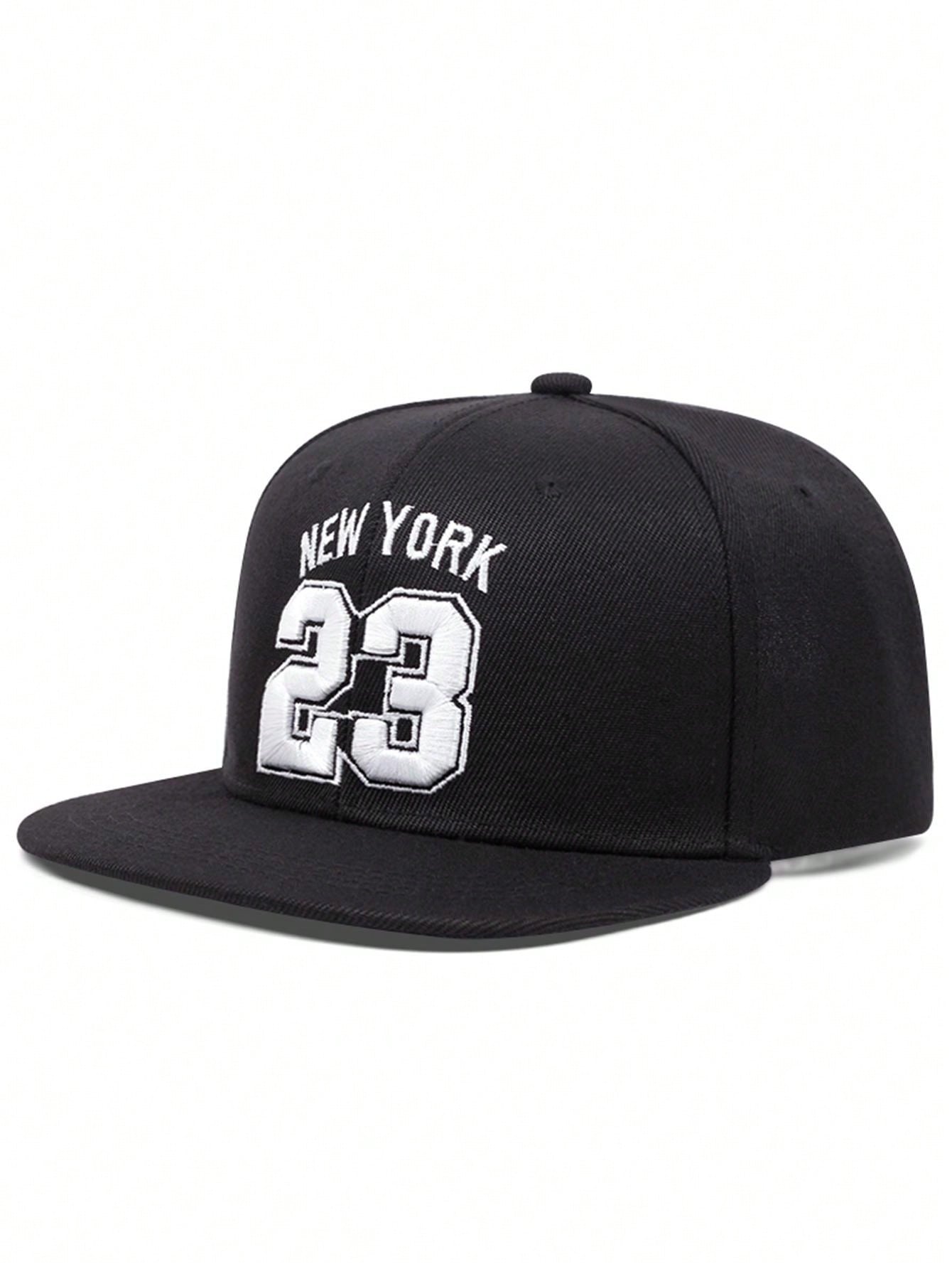 1pc Fashionable "23 New York" Embroidered Unisex Adjustable Hip Hop Baseball Cap, Outdoor Sun Protection Cap Suitable For Spring, Autumn, Beach Party, Casual Streetwear