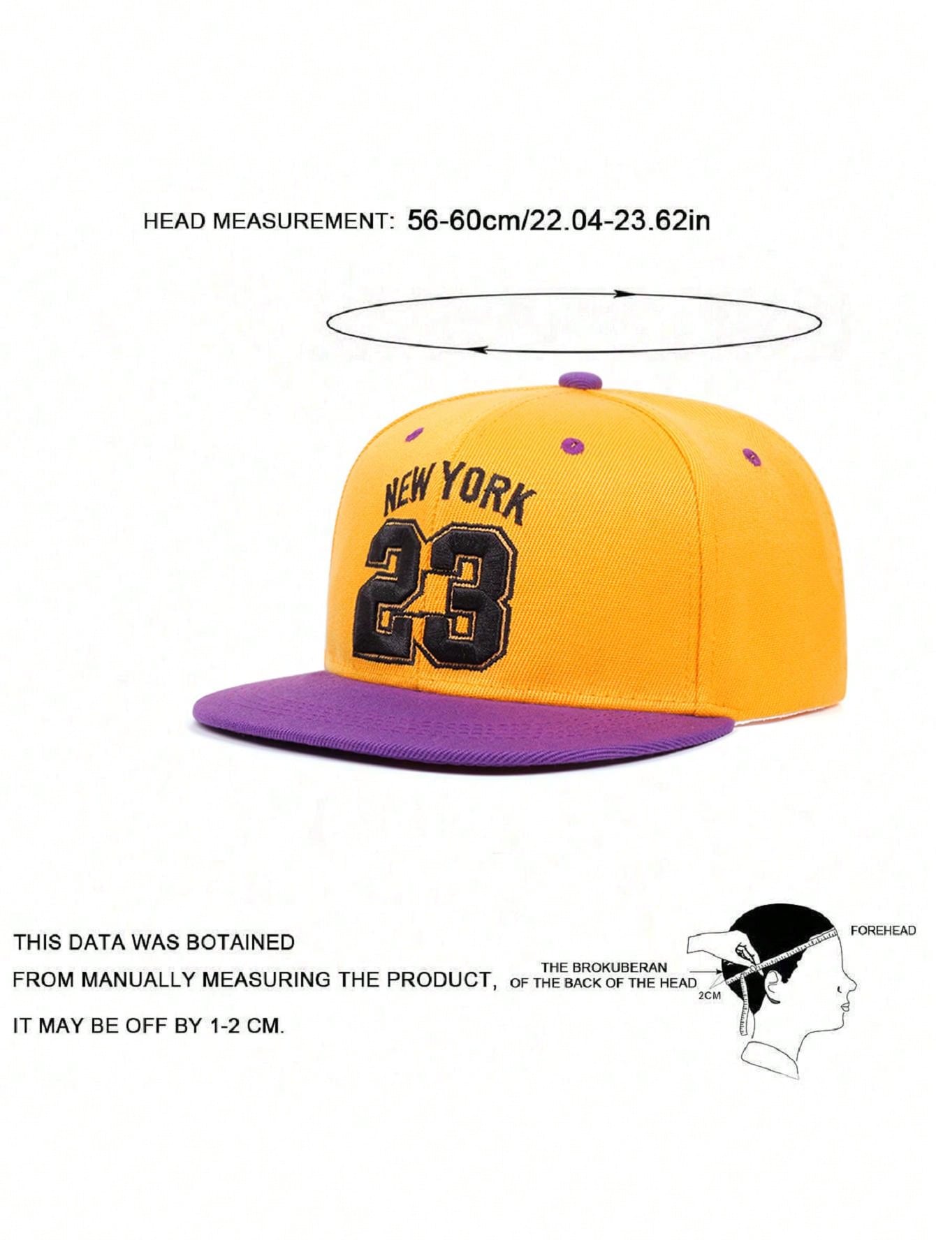 1pc Fashionable "23 New York" Embroidered Unisex Adjustable Hip Hop Baseball Cap, Outdoor Sun Protection Cap Suitable For Spring, Autumn, Beach Party, Casual Streetwear