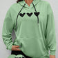 MOOSTA Plus Size Women Heart Print Hooded Sweatshirt