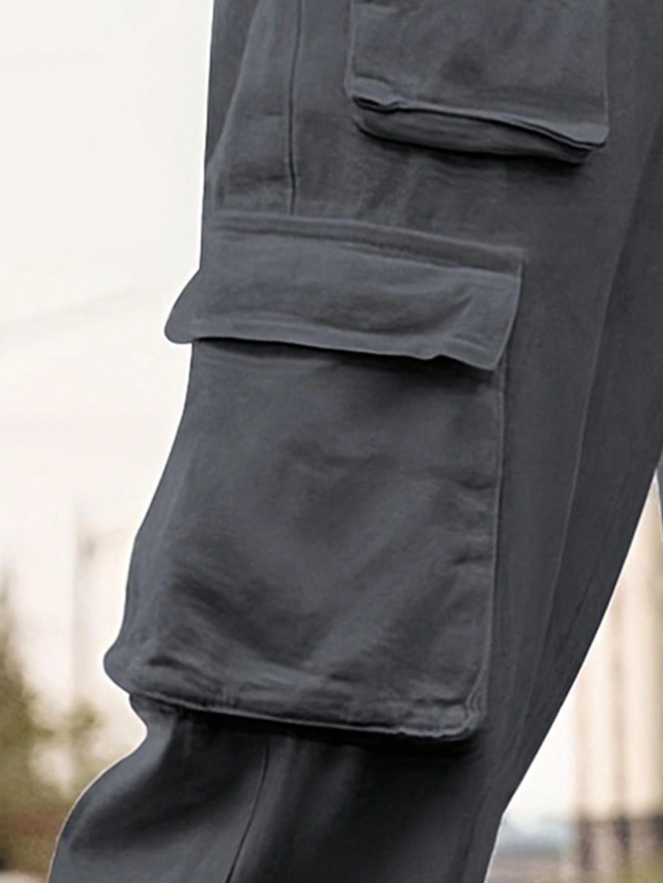 Men Flap Pocket Side Cargo Pants