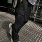 DAZY Men Casual Street Trendy Solid Color Flap Pocket Loose Wide Leg Cargo Pants