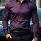 Manfinity Mode Men's Solid Color Long Sleeve Shirt With Embroidered Cuffs