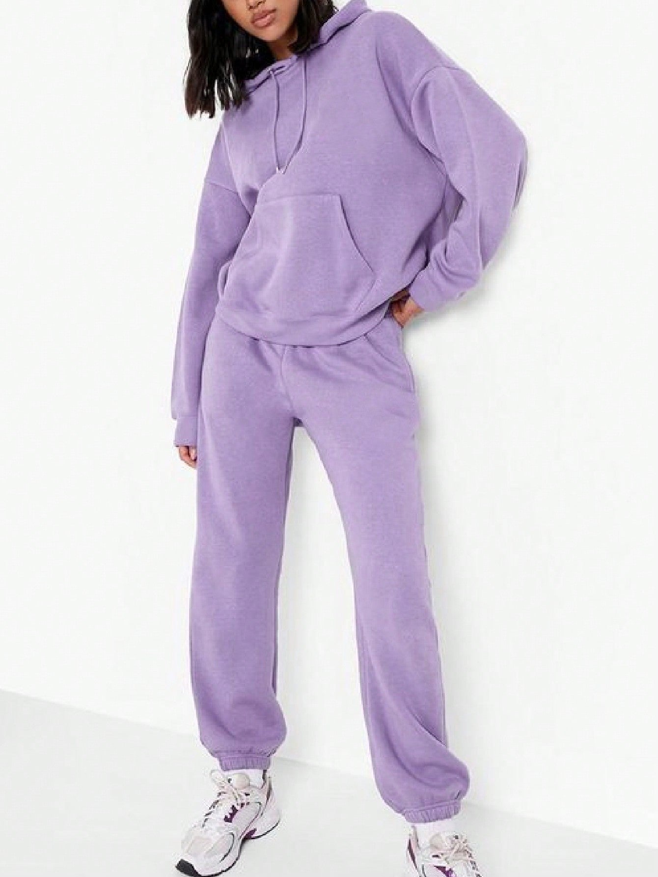 INAWLY Women's Hooded Drawstring Sweatshirt And Sweatpants Set