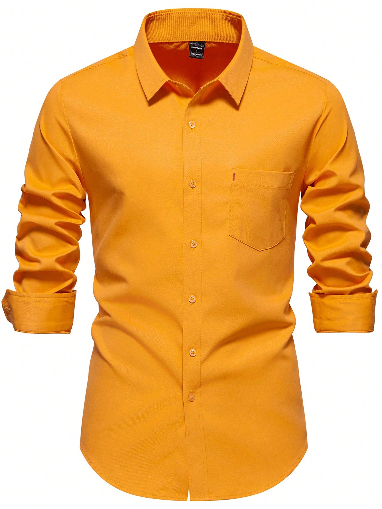 Manfinity Mode Men Spring/Autumn Casual Solid Color Long Sleeve Shirt