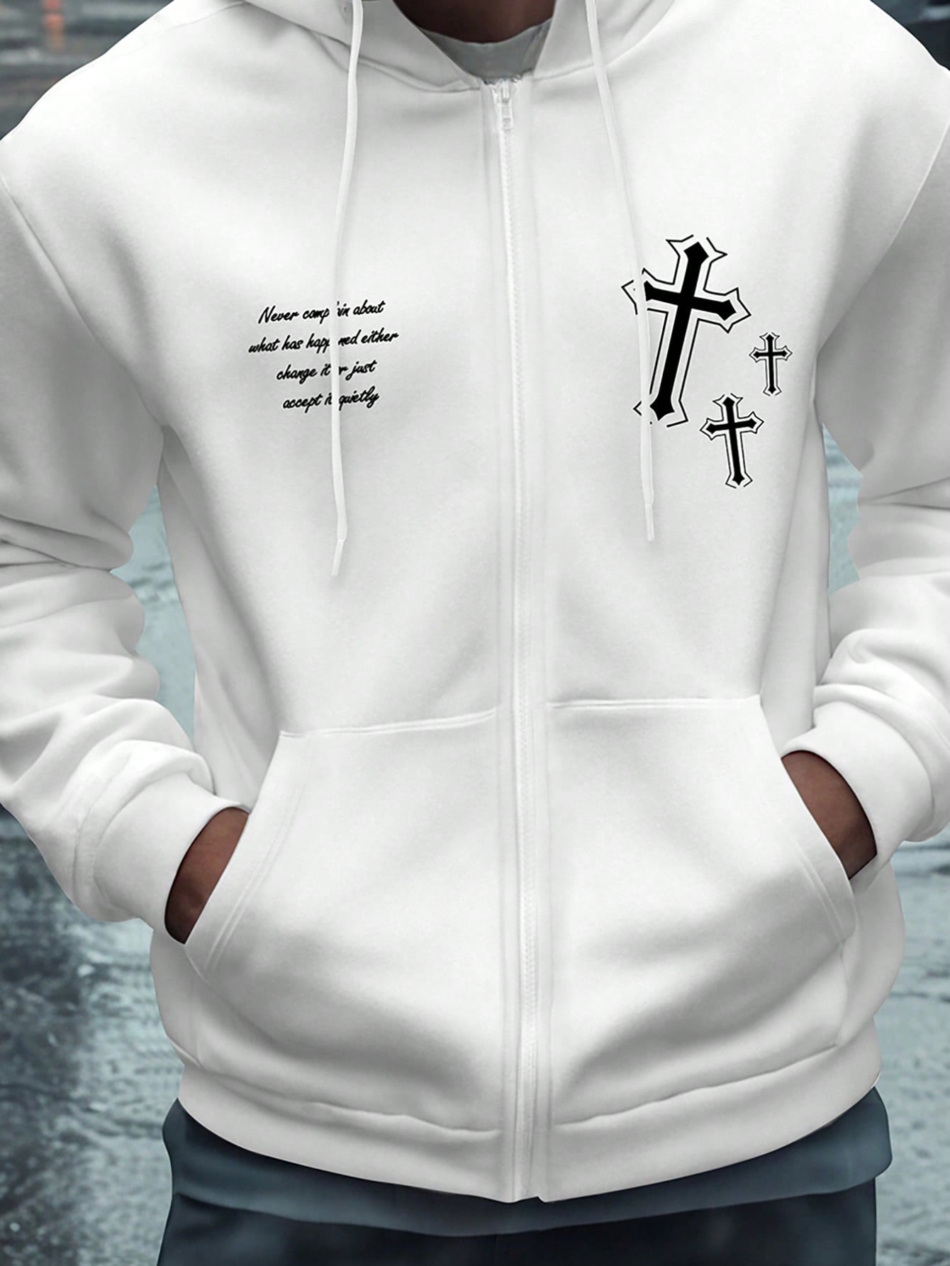 Manfinity EMRG Loose Fit Men's Hooded Sweatshirt With Letter Printing And Drawstring