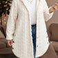 EMERY ROSE Textured Plush Warm Comfortable Button Decorated Hooded Plus Size Jacket Winter Clothes