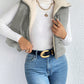 Frenchy Zip Up Teddy Lined Puffer Vest Coat