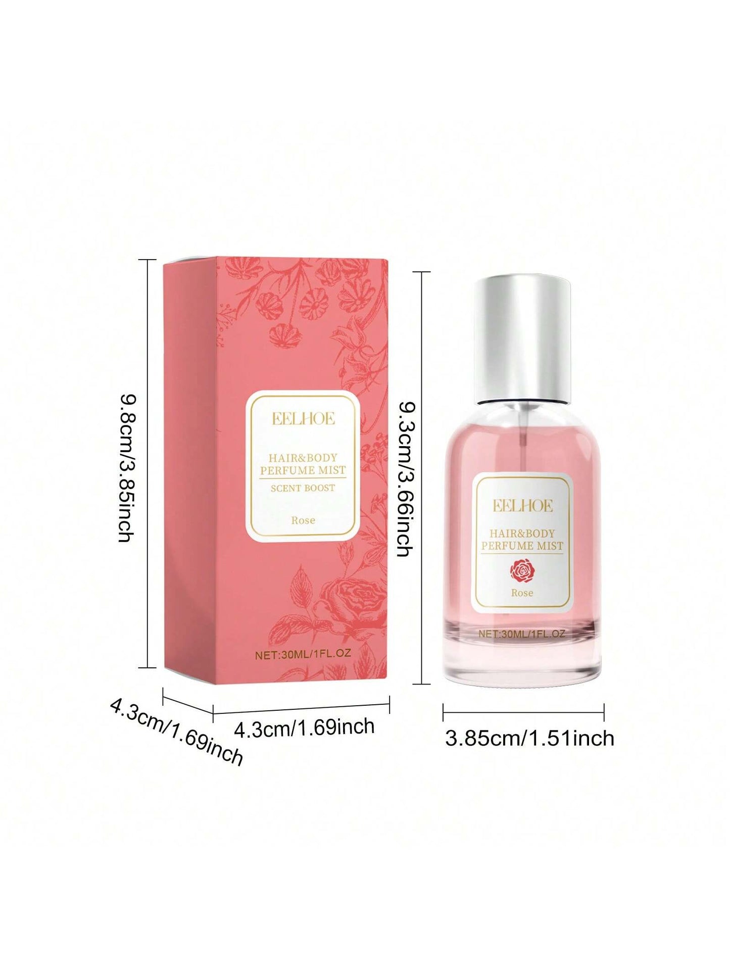 2pcs  Perfume Rose Fragrance Fragrance Niche Floral Fresh Long-Lasting Portable Perfume For Couples Dating Creative Gift For Women