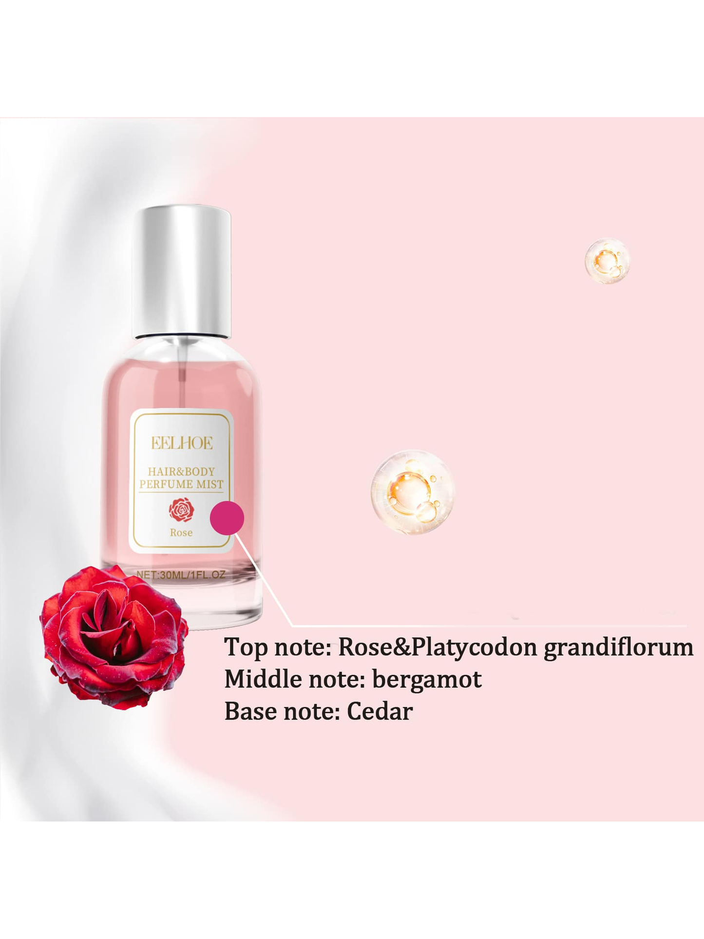 2pcs  Perfume Rose Fragrance Fragrance Niche Floral Fresh Long-Lasting Portable Perfume For Couples Dating Creative Gift For Women