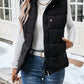 Raffinéa Plain Sleeveless Front Zip Simple Casual Puffer Vest