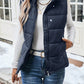 Raffinéa Plain Sleeveless Front Zip Simple Casual Puffer Vest