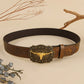 New Fashion Men Retro Faux Leather Buckle Animal Print Bohemian Style PU Belt, Versatile For 4 Seasons