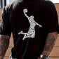 Men's Fashionable Basketball Letter Print T-Shirt