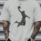 Men's Fashionable Basketball Letter Print T-Shirt