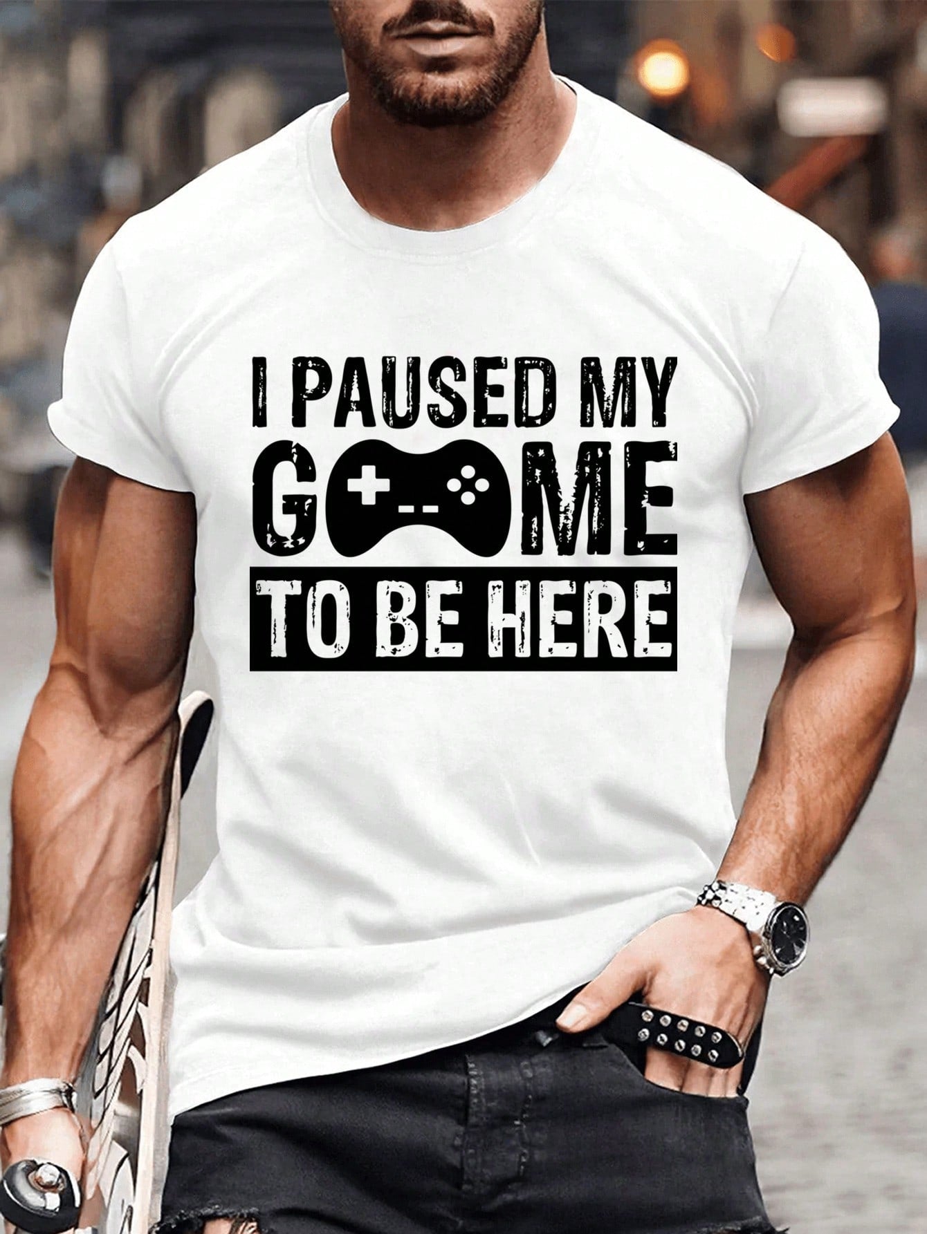 I Paused My Game To Be Here Funny Gaming men t shirt