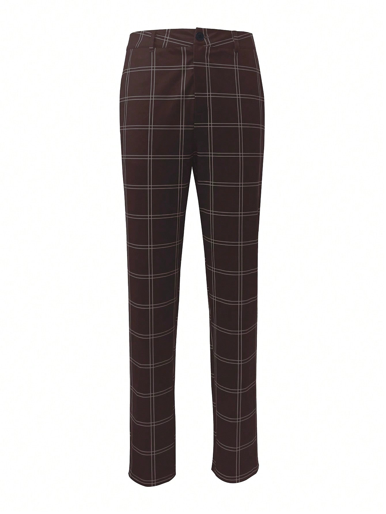 2025 Fashion Stretch Waist Plaid Casual Pants For Men, Slim Fit Design With Oblique Pockets, All Season