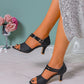 2024 New Fashion, Comfortable, High-End Quality Open Toe Thick/Low Heel Dress Party Sandals, Ankle Strap, Suitable For Work, Commute, Daily Wear