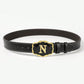 Simple Men's Letter Print Casual Business Belt, Fashionable Versatile Buckle Strap