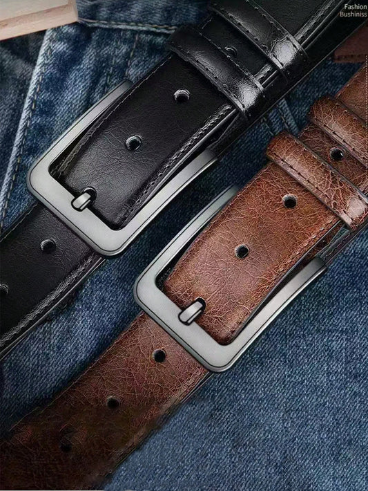 Men's Premium Waist Belt - Classic Casual Style, With Metal Buckle, Suitable For Jeans And Business Attire, Great Gift For Dad And Husband