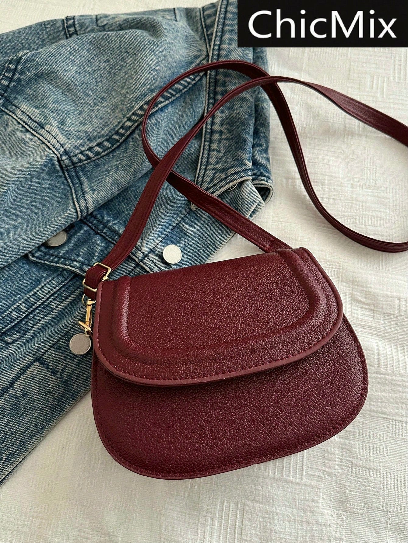 Mini Minimalist Flap Saddle Bag