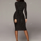 Women's Sequin Glamorous Sexy Round Neck Slim Fit Dress