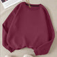 INAWLY Solid Round Neck Thermal Lined Sweatshirt,Long Sleeve Tops