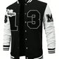 Manfinity Sporsity Men's Letter Printed Button Up Baseball Jacket