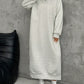 EZwear Plus Size Loose Long Thermal Lined Casual Sweatshirt Dress, Autumn/Winter