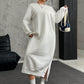 EZwear Plus Size Loose Long Thermal Lined Casual Sweatshirt Dress, Autumn/Winter