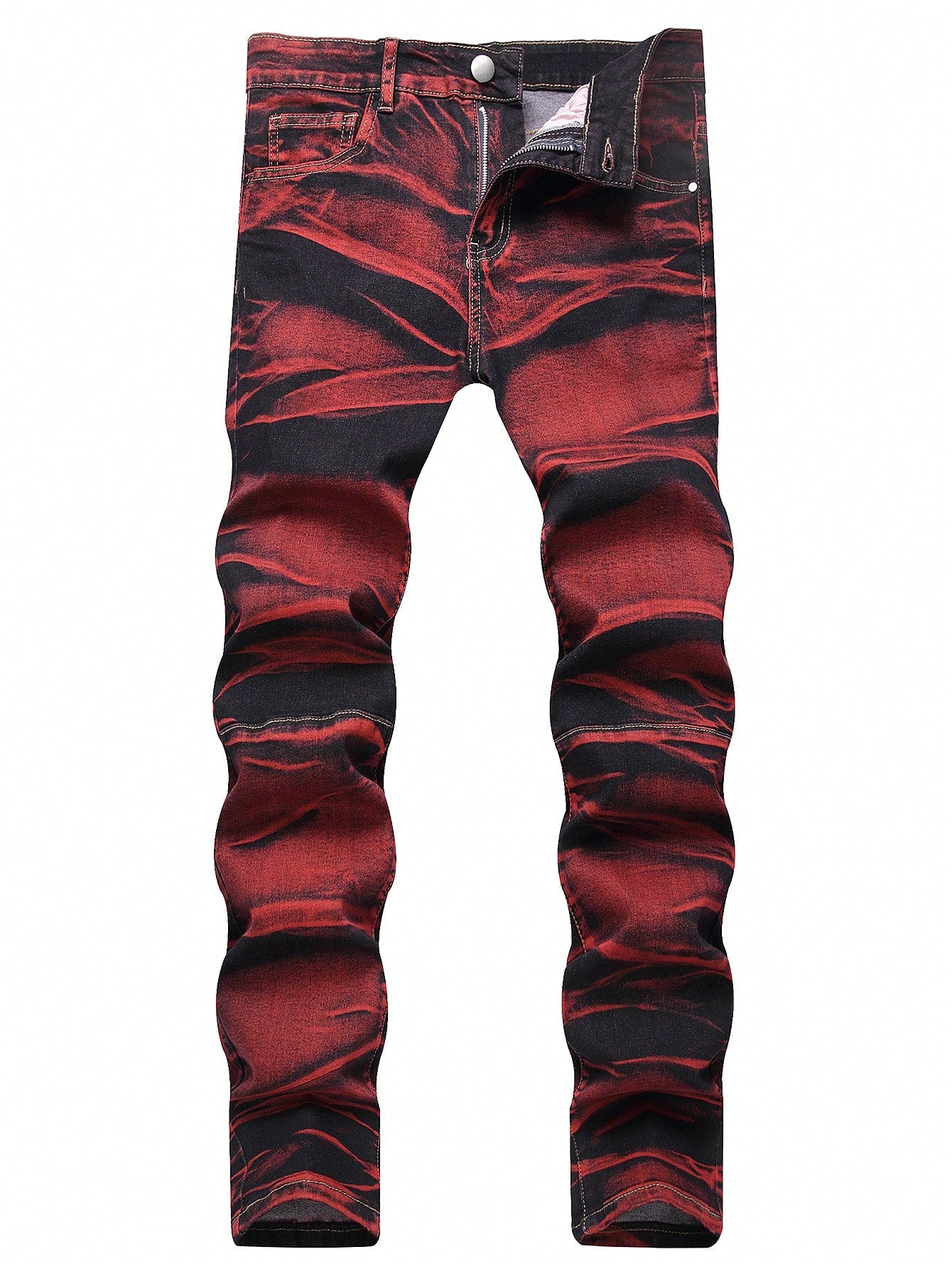 Men's Fashion Tie-Dye Elastic Washed Denim Jeans