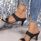 2024 New Fashion, Comfortable, High-End Quality Open Toe Thick/Low Heel Dress Party Sandals, Ankle Strap, Suitable For Work, Commute, Daily Wear