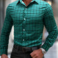 Manfinity Homme Men's Plaid Graphic Vintage Long Sleeve Collar Shirt, For Dad And Me, Work, Daddy