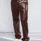 Manfinity NiteLyfe Men Slant Pocket PU Leather Pants, Fashion Slacks Pants, For Going Out, Husband, Boyfriend Gifts