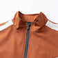 Manfinity Sporsity Men's Solid Color Patchwork Front Zip Casual Long Sleeve Lightweight Jacket