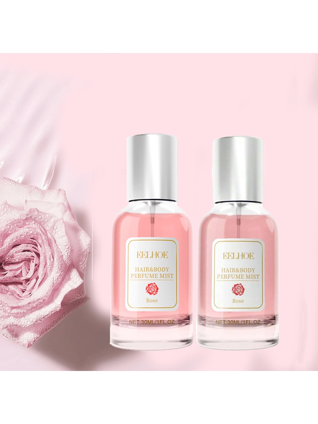 2pcs  Perfume Rose Fragrance Fragrance Niche Floral Fresh Long-Lasting Portable Perfume For Couples Dating Creative Gift For Women