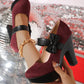 2023 New Color Block Waterproof Platform High Heels Women's Shoes