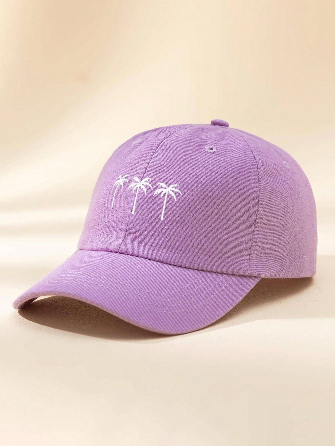 1pc Unisex Printed 3 Coconut Tree Baseball Cap, Adjustable Casual Outdoor Hat