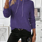 EMERY ROSE Solid Color Hooded Pullover Sweatshirt,Long Sleeve Tops