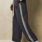 SUMWON Pull On Straight Fit Drop Crotch Nylon Pant With Number Graphic Print And Tape