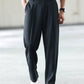 Manfinity Hypemode Classic Solid Color Button-Up Casual Straight-Leg Trousers With Pockets