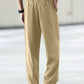 Manfinity Hypemode Classic Solid Color Button-Up Casual Straight-Leg Trousers With Pockets