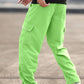 Manfinity Homme Men's Fluorescent Green Cargo Pocket Drawstring Waist Casual Pants