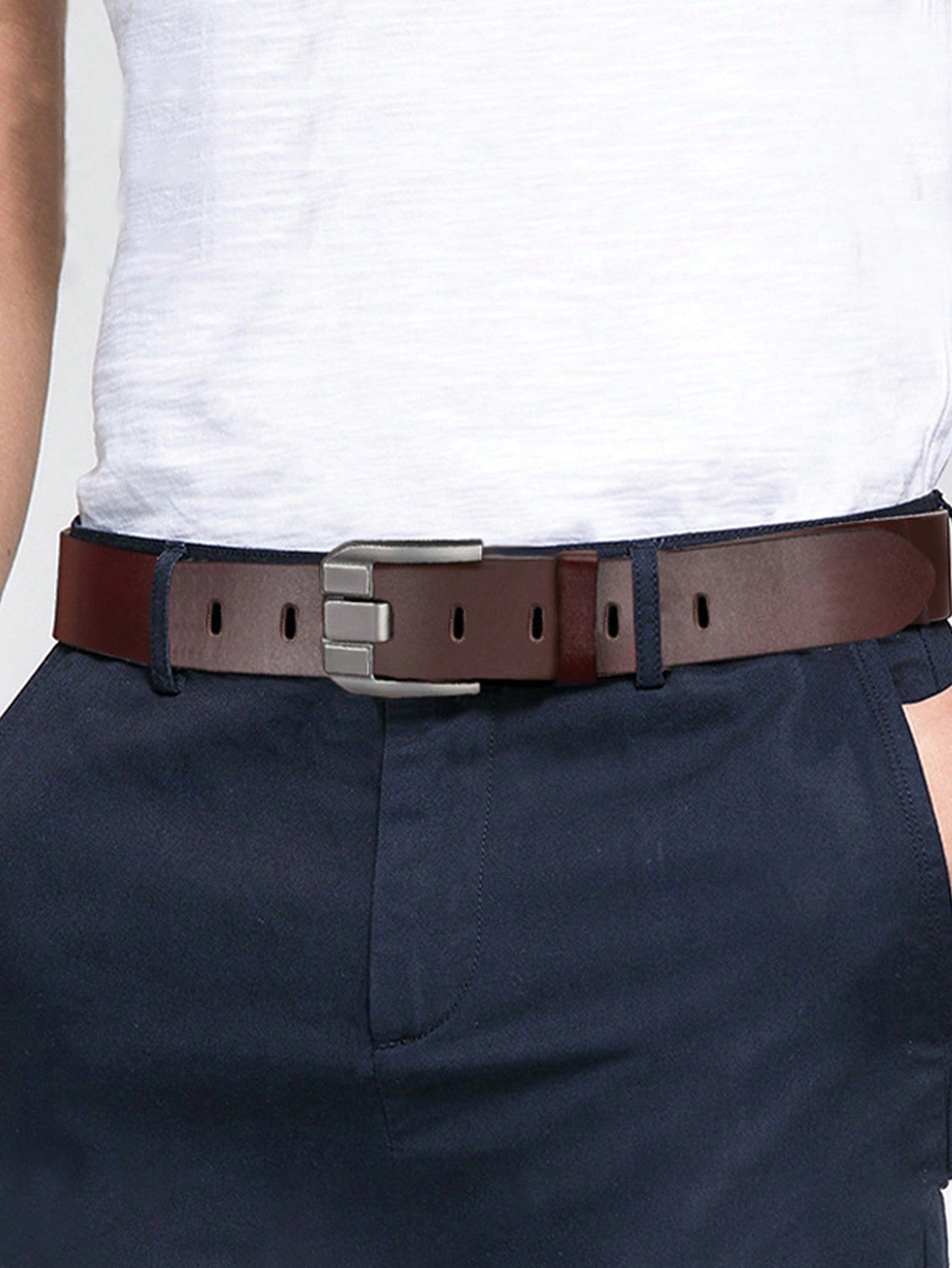 Wide Belt For Men, Fashion Metal Buckle, High-End Business Casual Versatile Waist Belt, Gift Idea