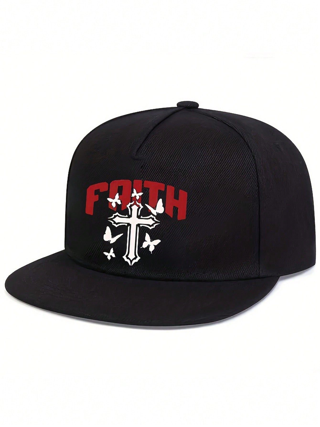 1pc Unisex Faith Cross Print Trending Hip-Hop Hat,Streetwear Sports Baseball Cap With Adjustable Strap