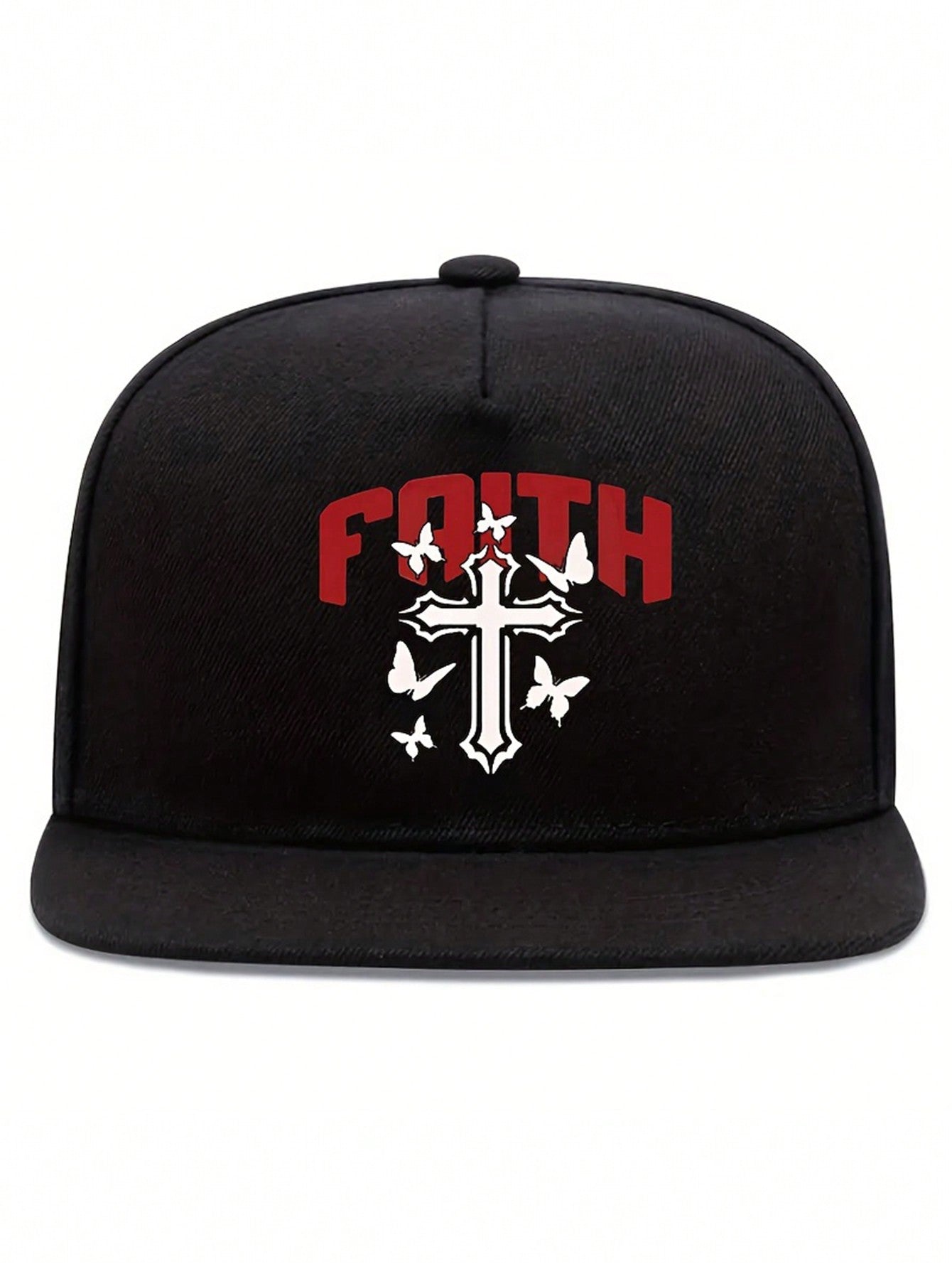 1pc Unisex Faith Cross Print Trending Hip-Hop Hat,Streetwear Sports Baseball Cap With Adjustable Strap